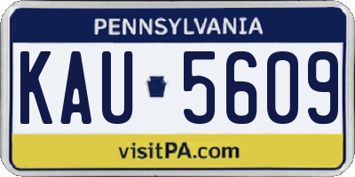 PA license plate KAU5609