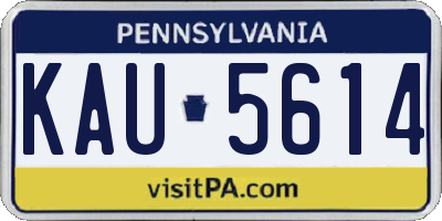 PA license plate KAU5614