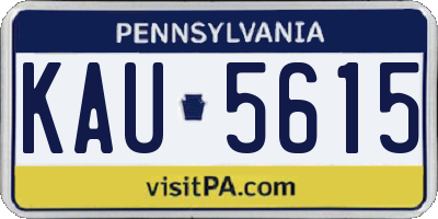 PA license plate KAU5615