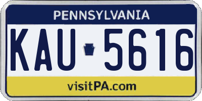 PA license plate KAU5616
