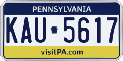 PA license plate KAU5617