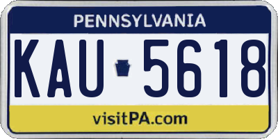 PA license plate KAU5618
