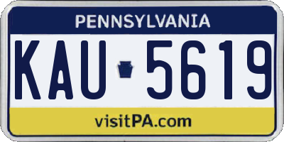 PA license plate KAU5619
