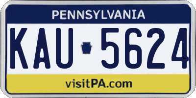 PA license plate KAU5624