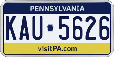 PA license plate KAU5626