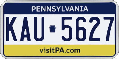 PA license plate KAU5627