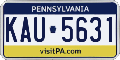 PA license plate KAU5631