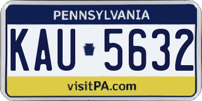 PA license plate KAU5632