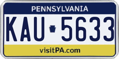 PA license plate KAU5633