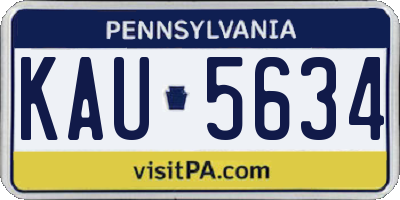 PA license plate KAU5634