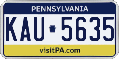PA license plate KAU5635