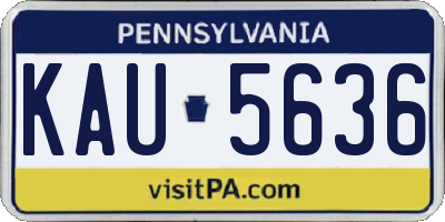 PA license plate KAU5636