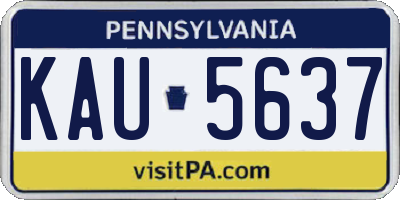 PA license plate KAU5637