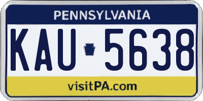 PA license plate KAU5638