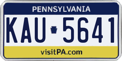 PA license plate KAU5641