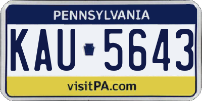 PA license plate KAU5643