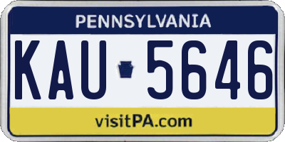 PA license plate KAU5646