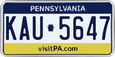 PA license plate KAU5647