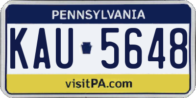 PA license plate KAU5648