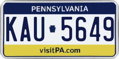 PA license plate KAU5649