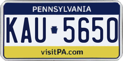 PA license plate KAU5650