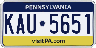 PA license plate KAU5651