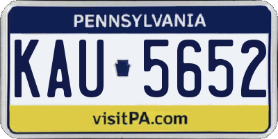 PA license plate KAU5652