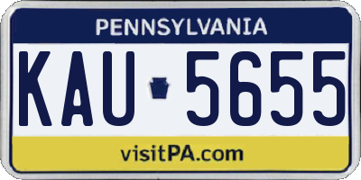 PA license plate KAU5655