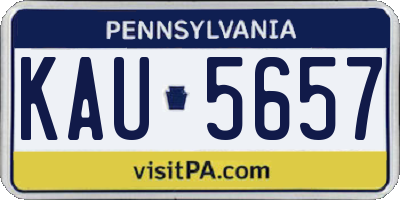 PA license plate KAU5657