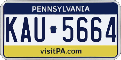 PA license plate KAU5664
