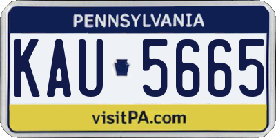 PA license plate KAU5665