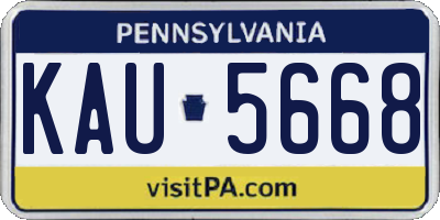PA license plate KAU5668