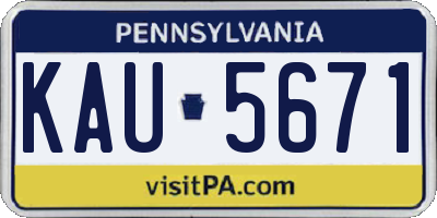PA license plate KAU5671