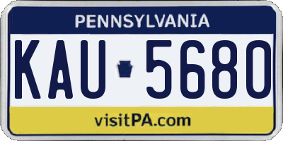 PA license plate KAU5680