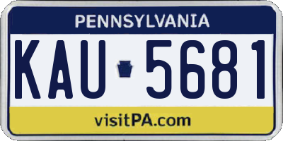 PA license plate KAU5681