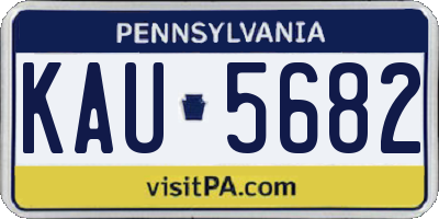 PA license plate KAU5682