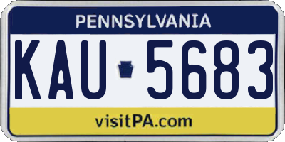 PA license plate KAU5683