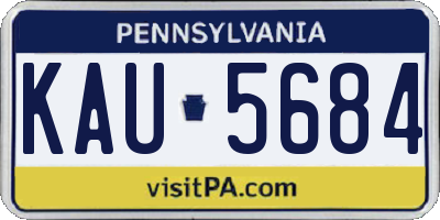 PA license plate KAU5684
