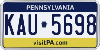 PA license plate KAU5698