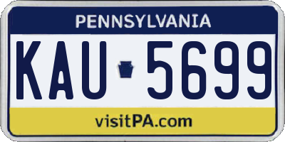 PA license plate KAU5699