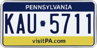 PA license plate KAU5711
