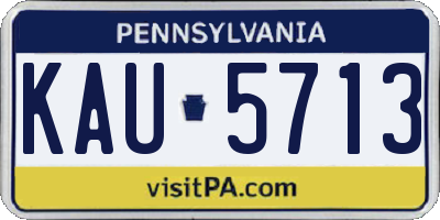 PA license plate KAU5713