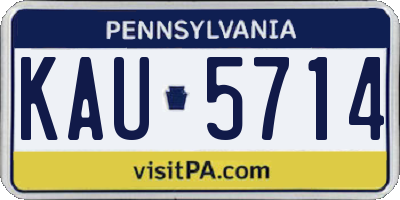 PA license plate KAU5714