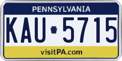 PA license plate KAU5715