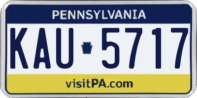 PA license plate KAU5717