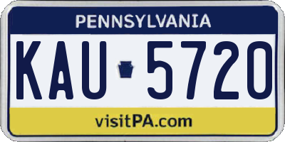 PA license plate KAU5720