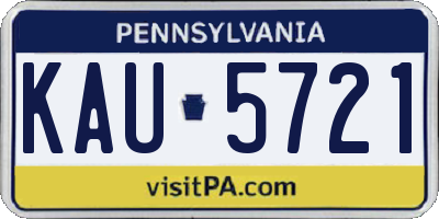 PA license plate KAU5721