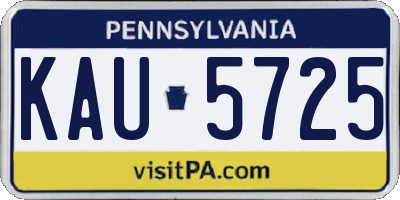PA license plate KAU5725