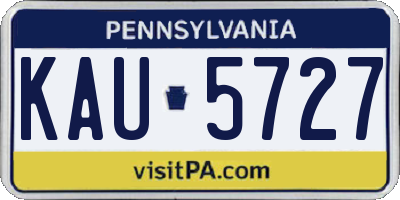 PA license plate KAU5727