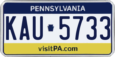 PA license plate KAU5733